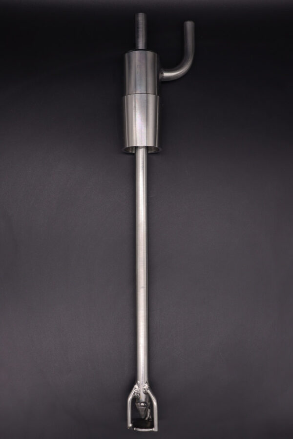 Borbulhador, aço inoxidável, ponta normal (com placa), entrada/saída retas, para frascos de 700 mL.