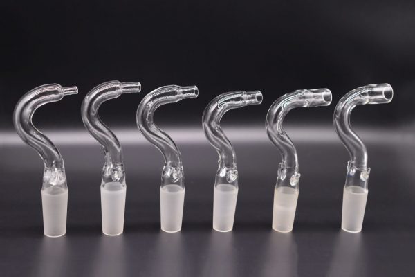 Conjunto de Boquilha de vidro em curva com junta esmerilhada 6 peças; Diâmetros: 4 a 14mm