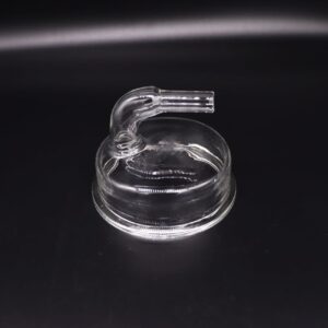 Banda do Porta-filtro ponta curvada, vidro borosilicato, 110mm, entrada reta.